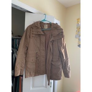 Tulle military jacket in camel